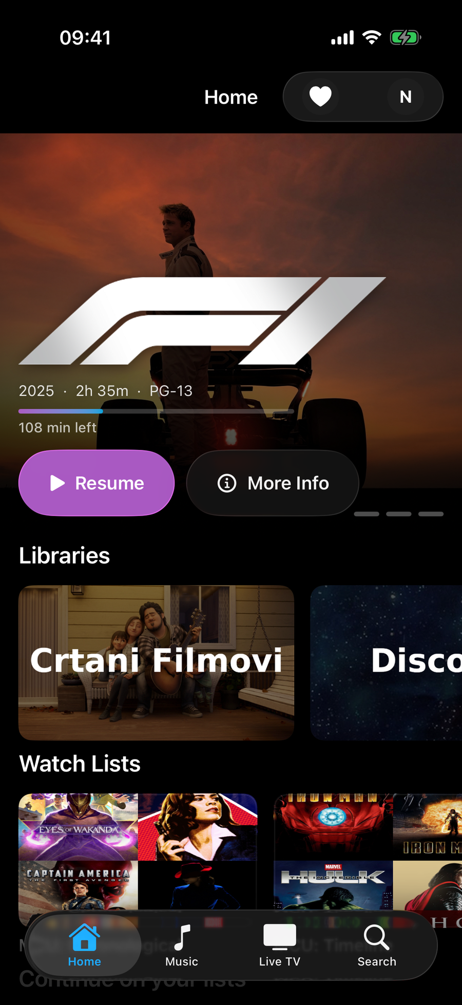 NaviFin home screen on iPhone.