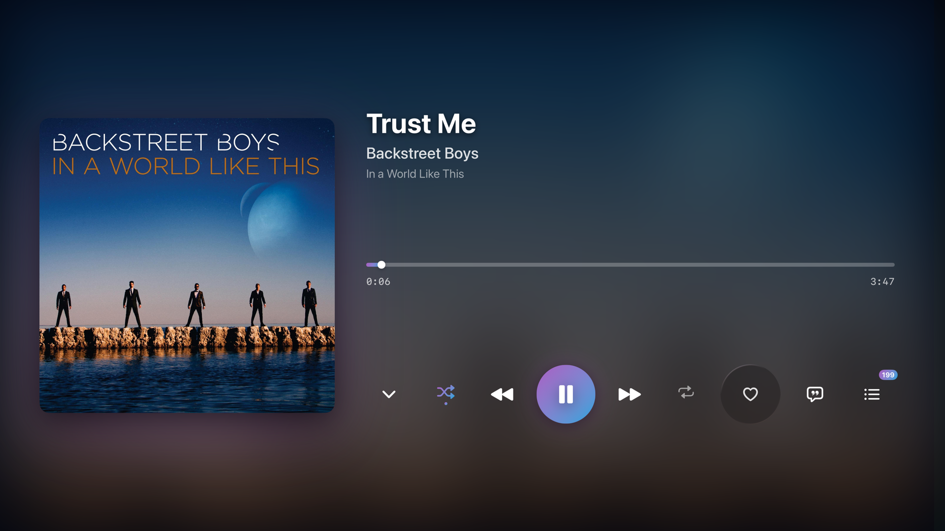 NaviFin player on Apple TV with transport controls, subtitle and audio track options.